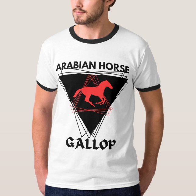 Camiseta Estalão do Cavalo da Corrida Árabe (Frente)