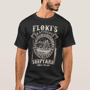 Camiseta Estaleiro De Flokis Kattegat Viking Navio E Espada