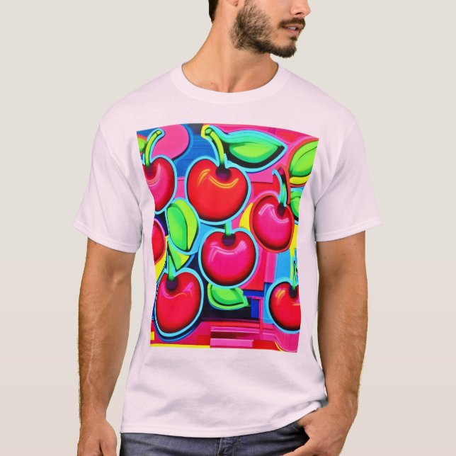 Camiseta Estallido de Cereza Pop Art (Frente)