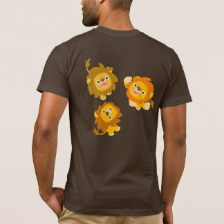 Camiseta "Estamos aqui!" Bela Cartoon Leões T-shirt (trasei