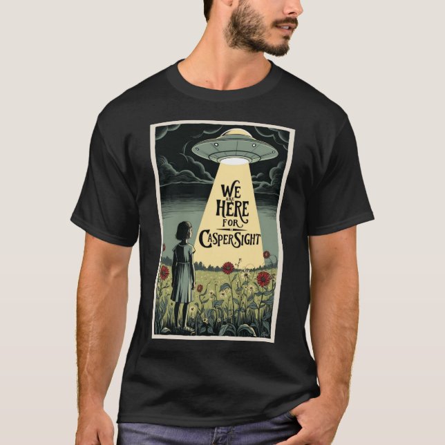 Camiseta Estamos Aqui Para O Caspersight (Com Flores Vermel (Frente)