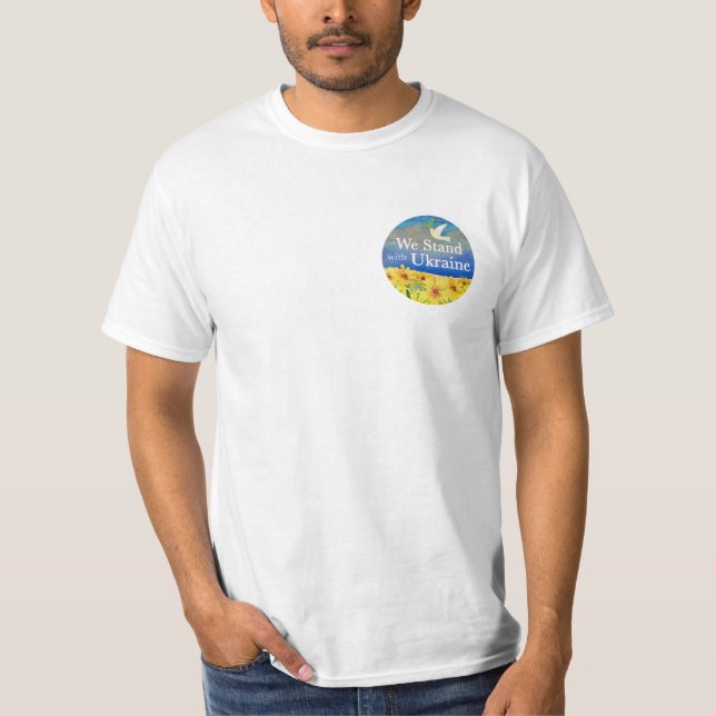 Camiseta Estamos com a Camisa-T dos Homens da Ucrânia (Frente)