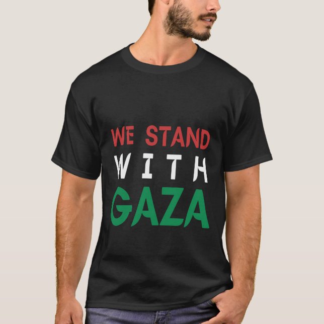 Camiseta Estamos com Gaza, Liberdade Palestina, solidarieda (Frente)