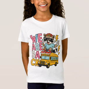Camiseta Estamos de Volta à Escola Guaxinim e Ônibus Amarel