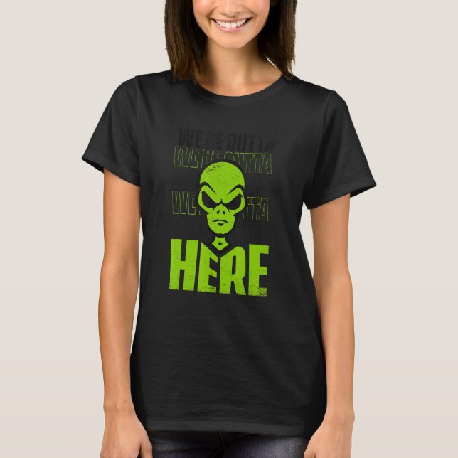 Camiseta Estamos Lá Fora, Alienígena De Alienígena De Consp (Frente)