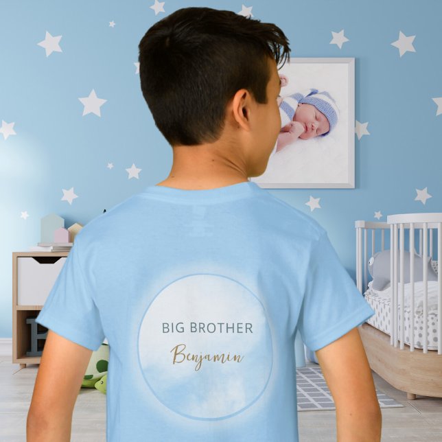 Camiseta Estamos na Nuvem 9 Azul Grande Chá de fraldas (We´re on Cloud 9 Blue Big Brother Cute Baby Shower T-Shirt ©Susanne Sachers - Sunny Mind 🌞)