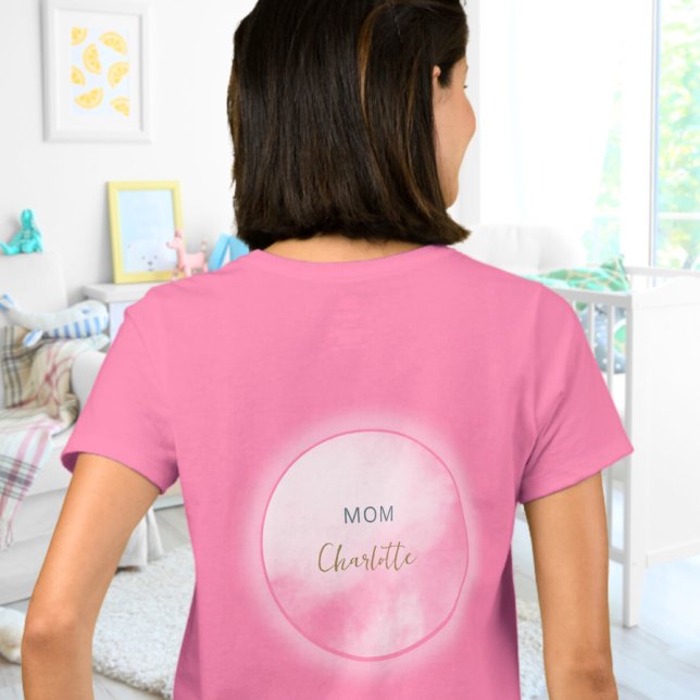 Camiseta Estamos na Nuvem 9 Pink Mãe para ser Chá de fralda (We´re on Cloud 9 Pink Mom to be Baby Shower T-Shirt Back ©Susanne Sachers - Sunny Mind 🌞)