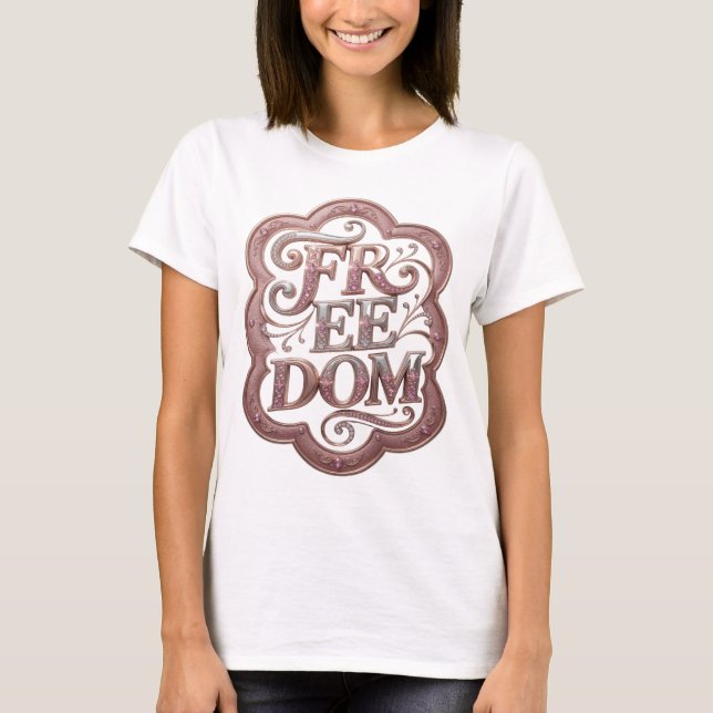 Camiseta Estampa Artística Prata LIBERDADE (Frente)
