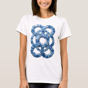 Camiseta Estampa Azul Brilhante de Lantejoulas Azuis