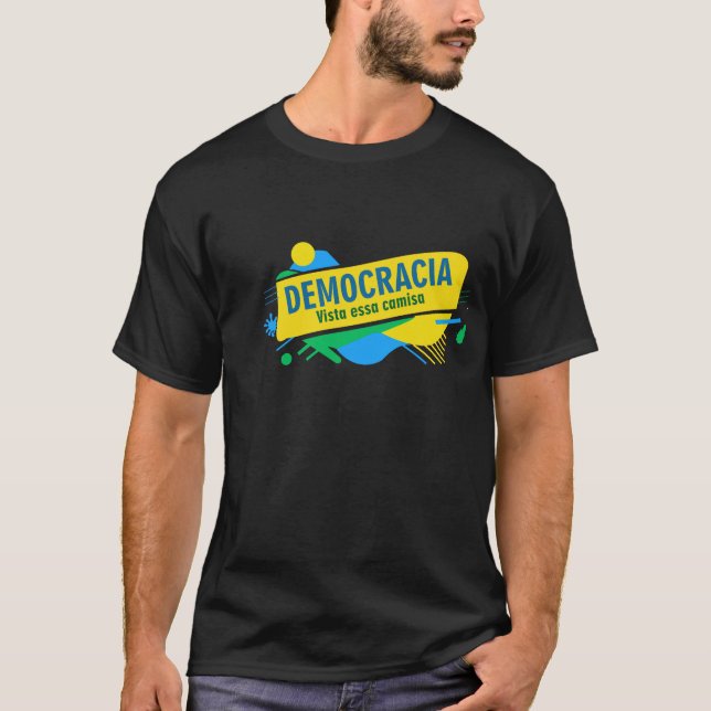 Camiseta Estampa brasil democracia (Frente)
