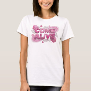 Camiseta Estampa COME ALIVE Rosa Limpo