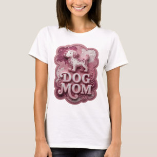 Camiseta Estampa de DOG MOM em Prata Nova