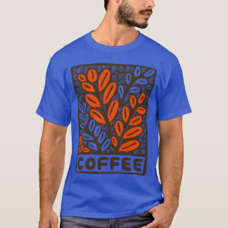 Camiseta Estampa de Folha de Café Laranja Queimada vintage