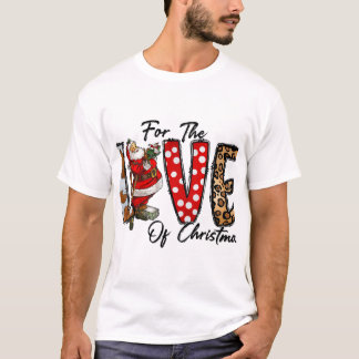 Camiseta Estampa de leopardo AMOR De Natal Xadrez de Búfalo