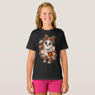 Camiseta Estampa de leopardo de Halloween