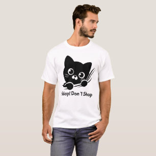 Camiseta Estampa de Pata de Gato Adopt Don’t Shop