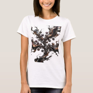 Camiseta Estampa METÁLICA FLOR de prata fresca
