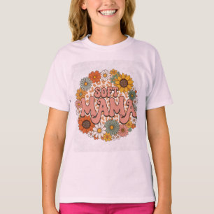 Camiseta Estampa Retro de Leopardo "Mamãe Macia" Desenho Gr