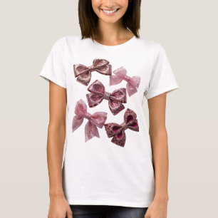 Camiseta Estampa ROSE GOLD E LAÇOS ROSA Prata Moderna