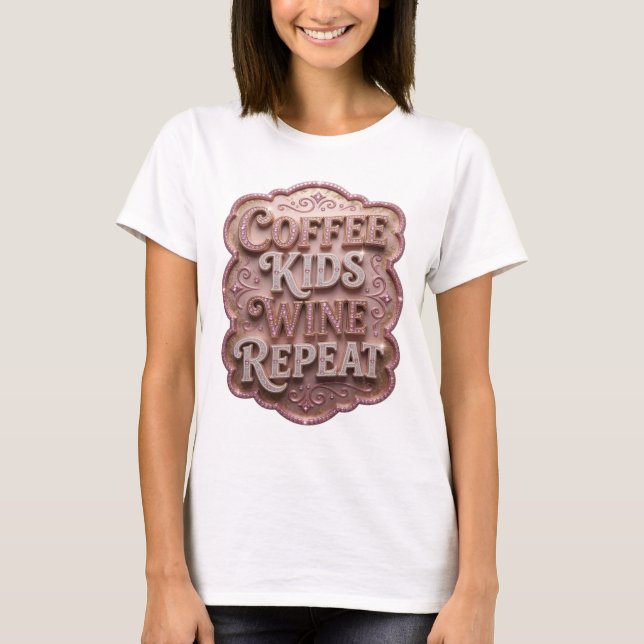 Camiseta estampada Clean Pink COFFEE KIDS WINE REP (Frente)