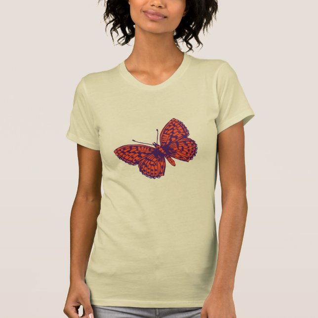 Camiseta estampada com borboleta fritillary (Frente)