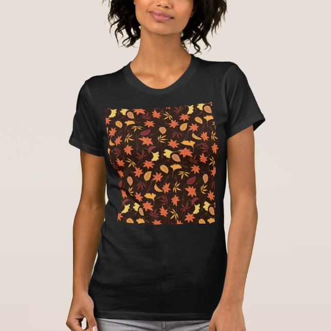 Camiseta Estampada com Folhas de Outono (Frente)