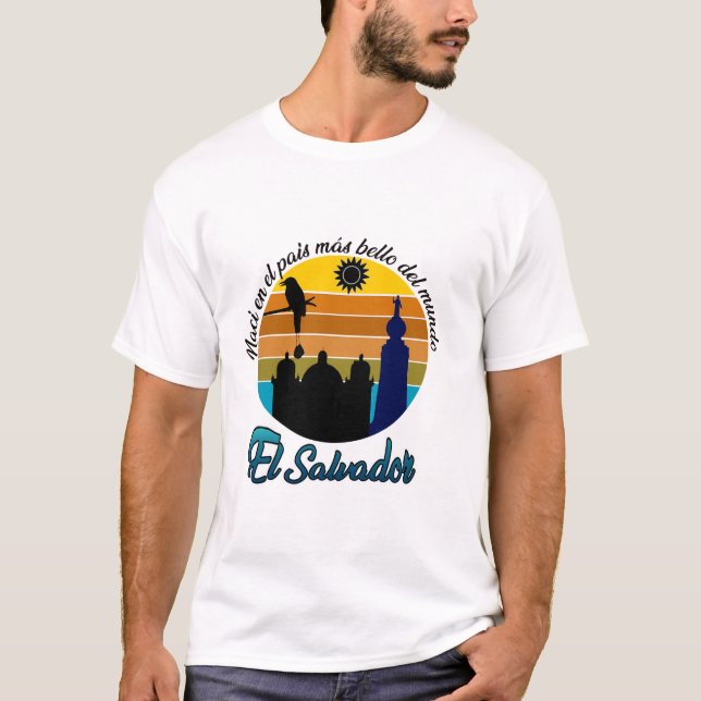 CAMISETA ESTAMPADA EL PAIS MAS BELLO EL SALVADOR (Frente)