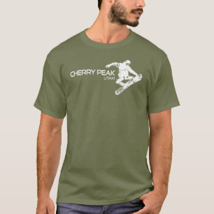 Camiseta Estância de Esqui Cherry Peak Utah Snowboarder