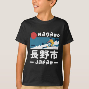 Camiseta Estância de esqui Nagano Japão Esqui Alpes Japones