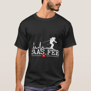 Camiseta Estância de esqui Saas-fee Heartbeat Alpes Suíços