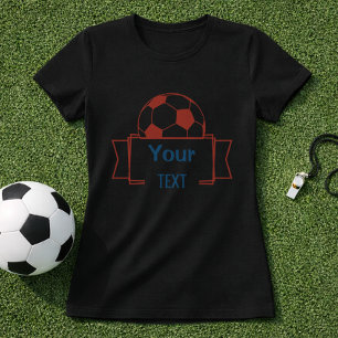 Camiseta Estandarte de texto de time de futebol personaliza