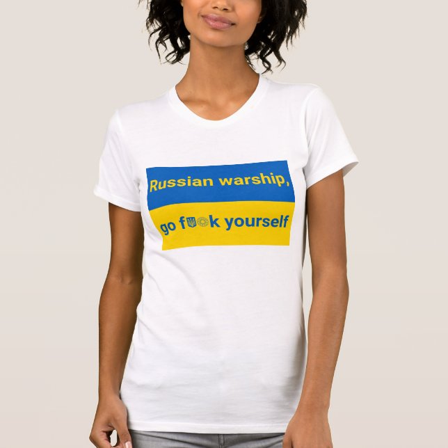 Camiseta Estante-se com a Ucrânia Camisa-T feminina (Frente)