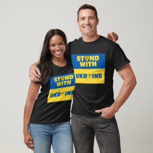 Camiseta Estar com a Ucrânia Corações de girassol T-Shirt