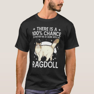 Camiseta Estar em Casa com o Meu Gato Ragdoll