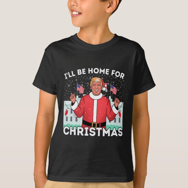 Camiseta Estarei Em Casa, Engraçados Apoiadores Do Xmas Nat (Frente)