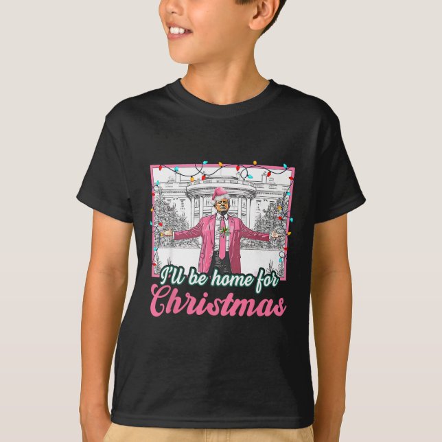 Camiseta Estarei Em Casa Para O Natal Engraçado. (Frente)