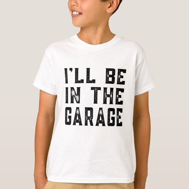 Camiseta Estarei No Carro De Garagem, Pais Mecânicos Engraç (Frente)