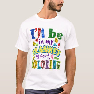Camiseta Estarei no meu cobertor, colorindo a adormecida