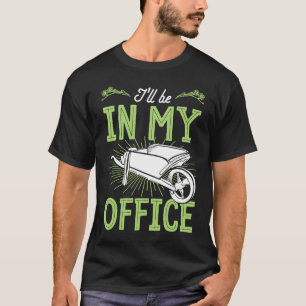 Camiseta Estarei No Meu Escritório Carrinho De Mão Floral F
