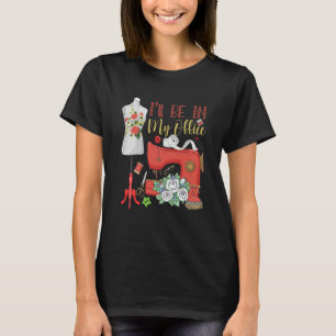 Camiseta Estarei no meu escritório máquina de costura de co