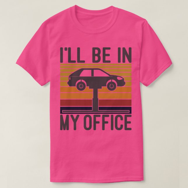 Camiseta Estarei no meu escritório Mecânica Mecânica Automá (Frente do Design)