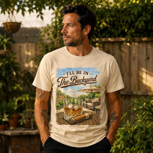Camiseta Estarei no Quintal Amante Divertido de Bourbon e C