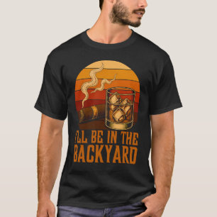 Camiseta Estarei No Quintal Amante Divertido de Cigarro Bou