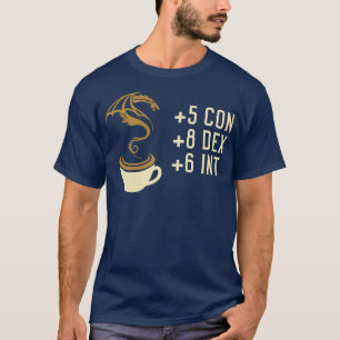 Camiseta Estatísticas de Café para Replay e Larping Tableto