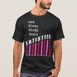 Camiseta Estatísticas de Pânico do Estudo de Sono Comido