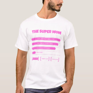 Camiseta Estatísticas de Super Mãe Rosa Fofa - Mar