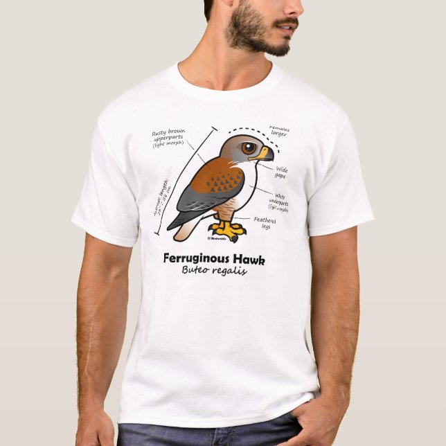Camiseta Estatísticas Ferruginous do falcão (Frente)