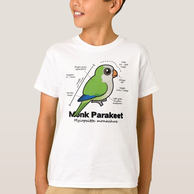 Camiseta Estatísticas Monk Parakeet (Frente)