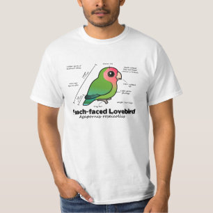 Camiseta estatísticas Pêssego-enfrentadas do Lovebird