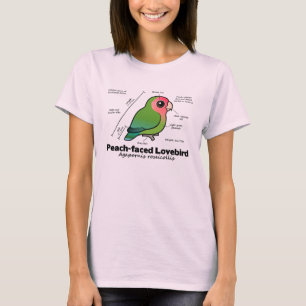 Camiseta estatísticas Pêssego-enfrentadas do Lovebird